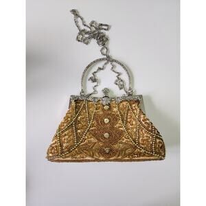 Vintage‎ Gold/Silver Beaded Clutch